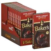 Bakers Baker Chocolate Semi Sweet 4 oz., PK12 10043000054021